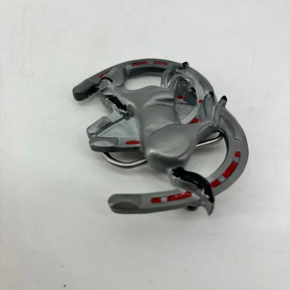 Great American Buckle Co. Horse & Horseshoe Belt Buckle Enamel